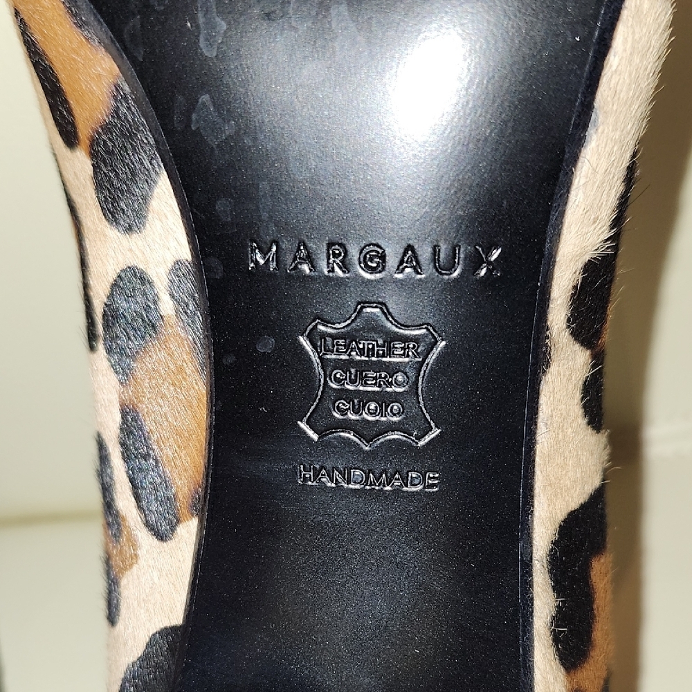 Margaux "The Heel" Leopard Print Pony Hair Heels Size 8.5 M - Picture 10 of 12